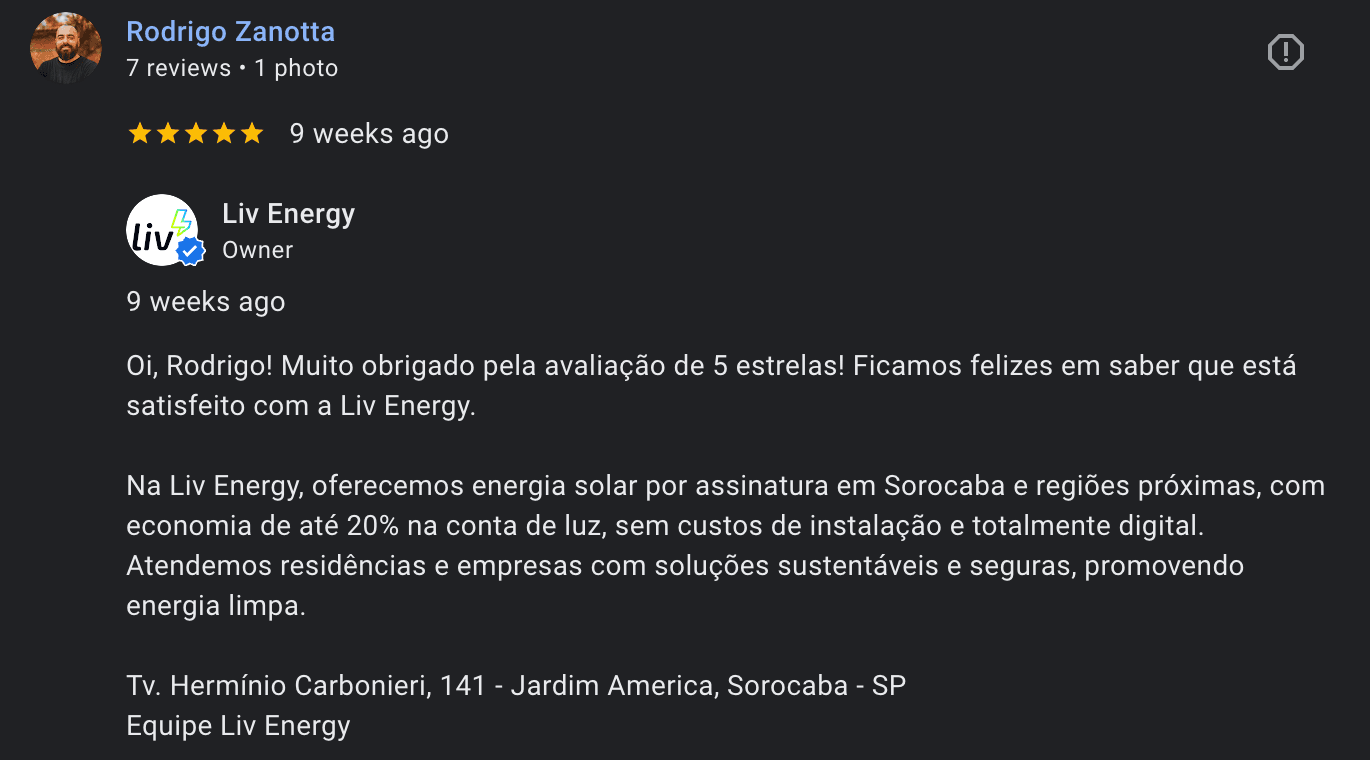 Case de automacao de respostas para avaliacoes no Google Business Profile com atendimento profissional