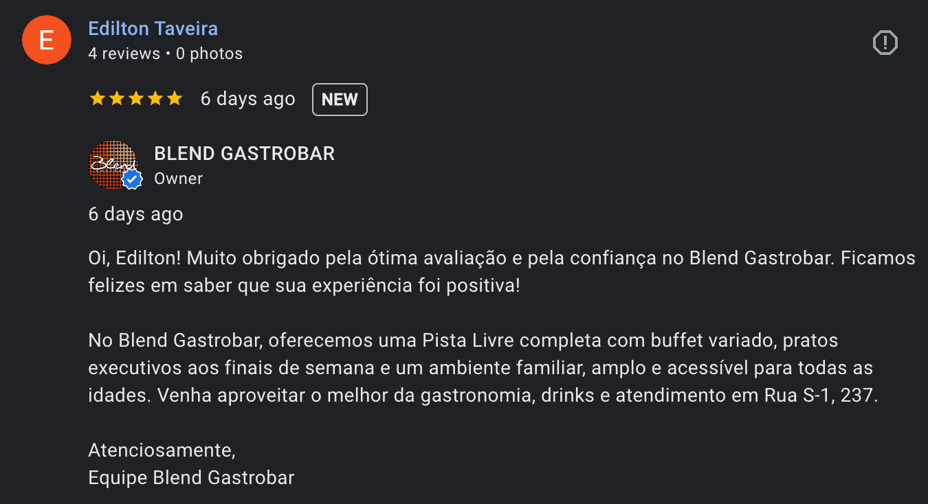 Perfil empresarial no Google com historico de avaliacao respondida e fortalecimento de reputacao online