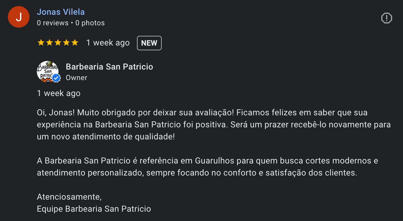 Case de sucesso em automacao de atendimento no Google Meu Negocio com resposta rapida a avaliacao