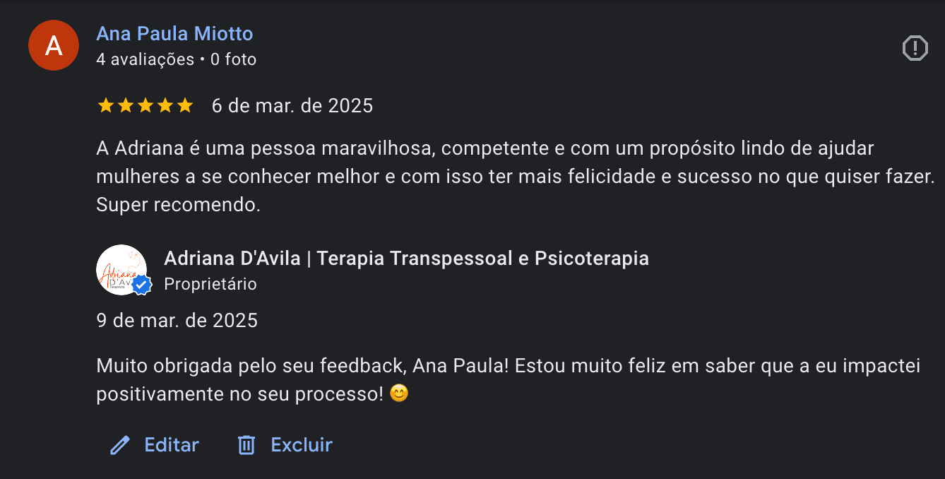 Case final de reputacao digital com avaliacao de cliente e resposta automatizada no Google Meu Negocio